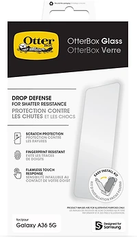OtterBox 7797787 Protection D'écran en Verre pour Samsung Galaxy A36 5G/Galaxy A56 5G
