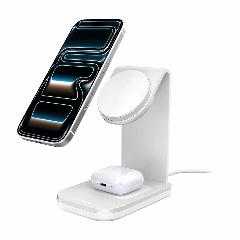 OtterBox - Qi2 2-in-1 Wireless Charging Stand 25W White