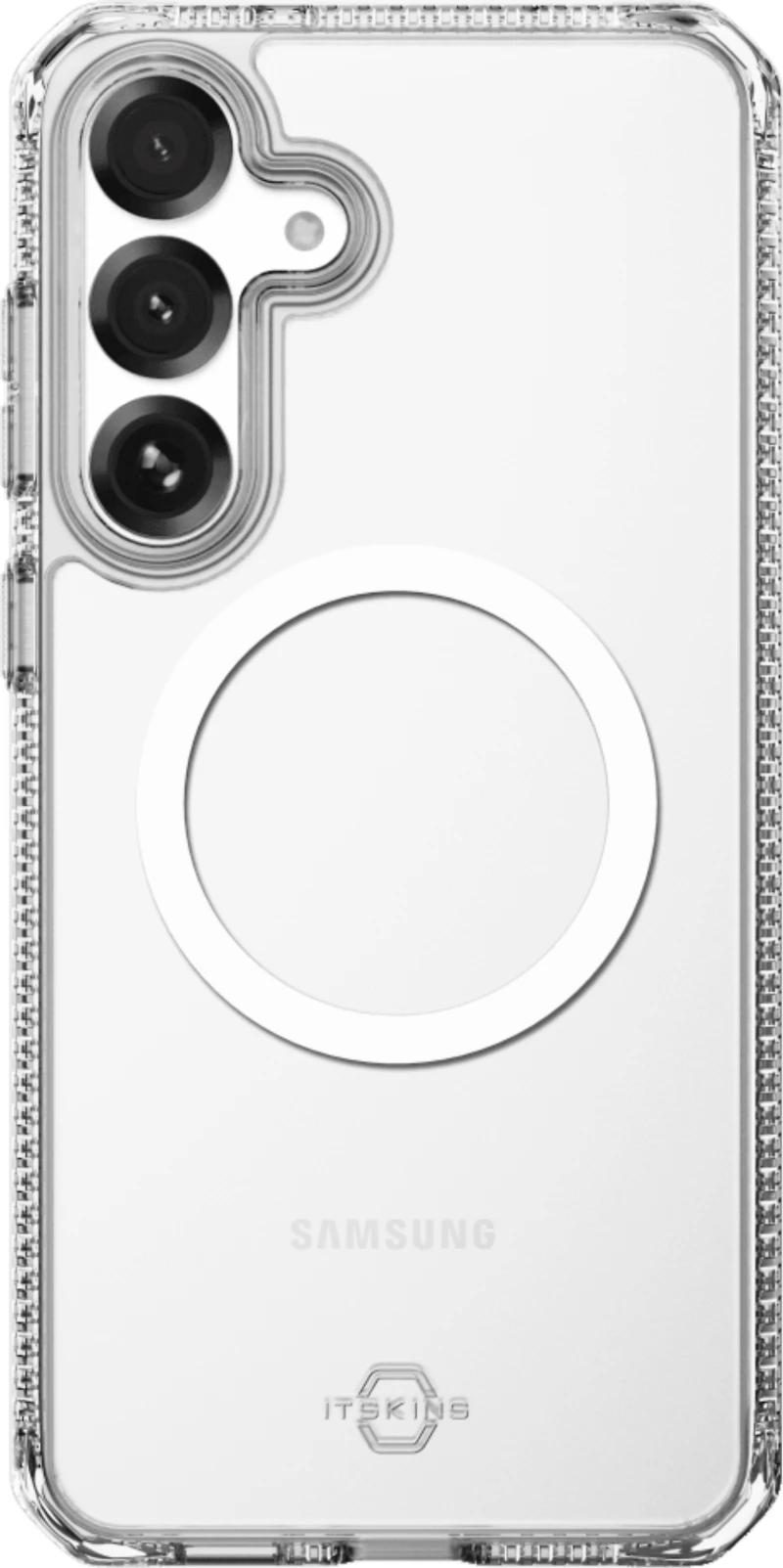 ITSKINS SG5FHMACRTRSP Étui Hybrid_R Clear avec Magnets Transparent pour Samsung Galaxy S25 FE