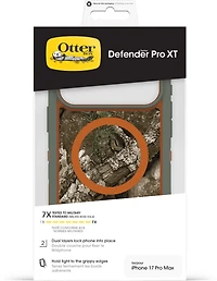 OtterBox 7798437 Étui Defender Pro XT Clear MagSafe avec Contrôle de la Caméra Realtree Apx (Vert) pour iPhone 17 Pro Max