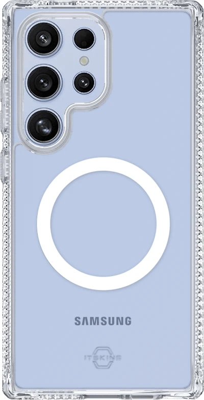 ITSKINS SGZUHMACRTRSP Étui Hybrid_R Clear Compatible avec MagSafe Transparent pour Samsung Galaxy S25 Ultra