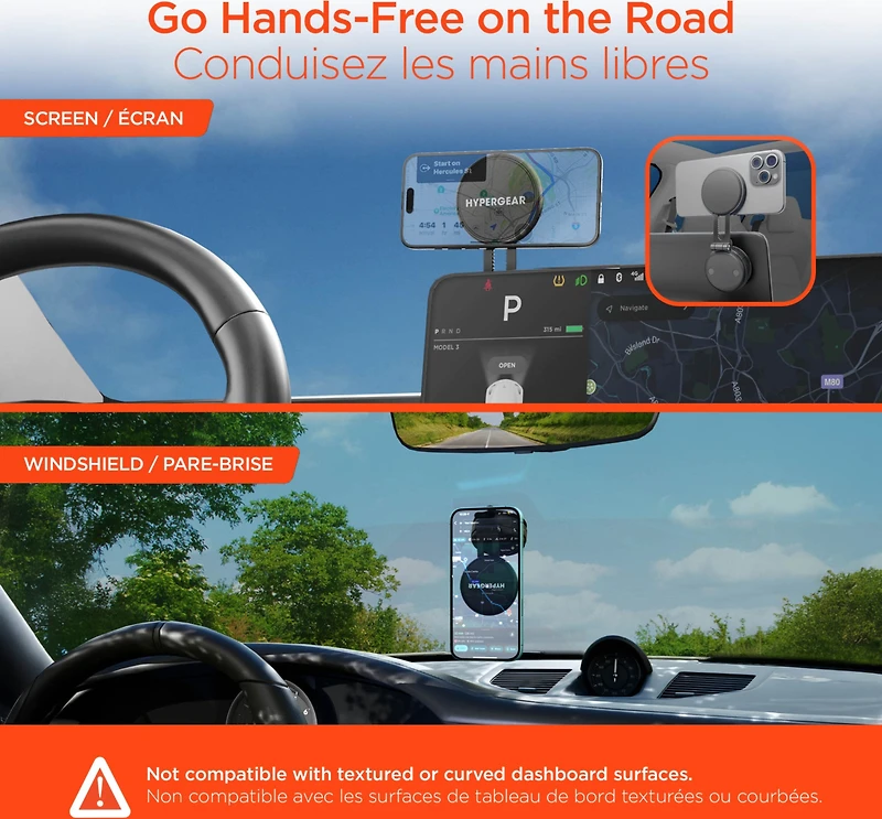 HyperGear Mag Vac Magnetic Phone Mount with Vacuum Suction Cup Base clear