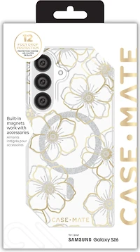 Case-Mate - Floral Gems Case with Magnet for Samsung Galaxy S26 - Gold