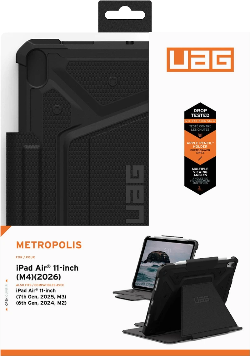 iPad Air 11-in M4/M3/M2 UAG Metropolis Tact.Armr - Black