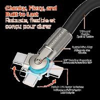 HyperGear 6 ft. 180cm USB-C to USB-C Chunky 180 Rugged Cable w/Rotating Connectors