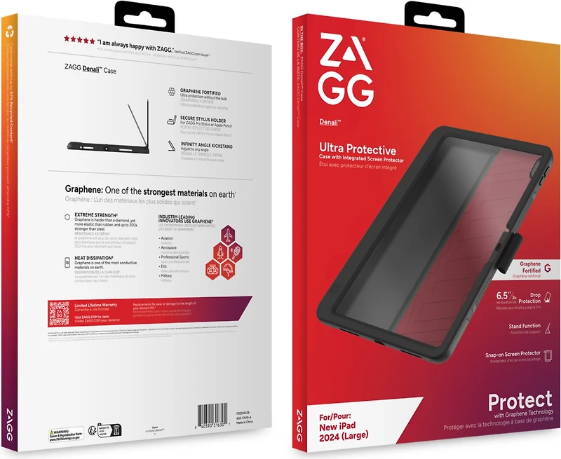 iPad Air 13 2024 ZAGG Graphene Denali Case - Black