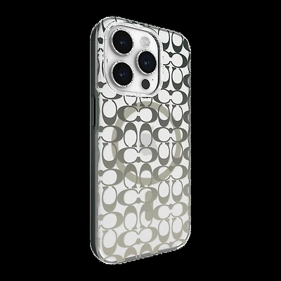 iPhone 15 Pro Coach Protective Signature C Case w/Magsafe - Ombre Deep Forest