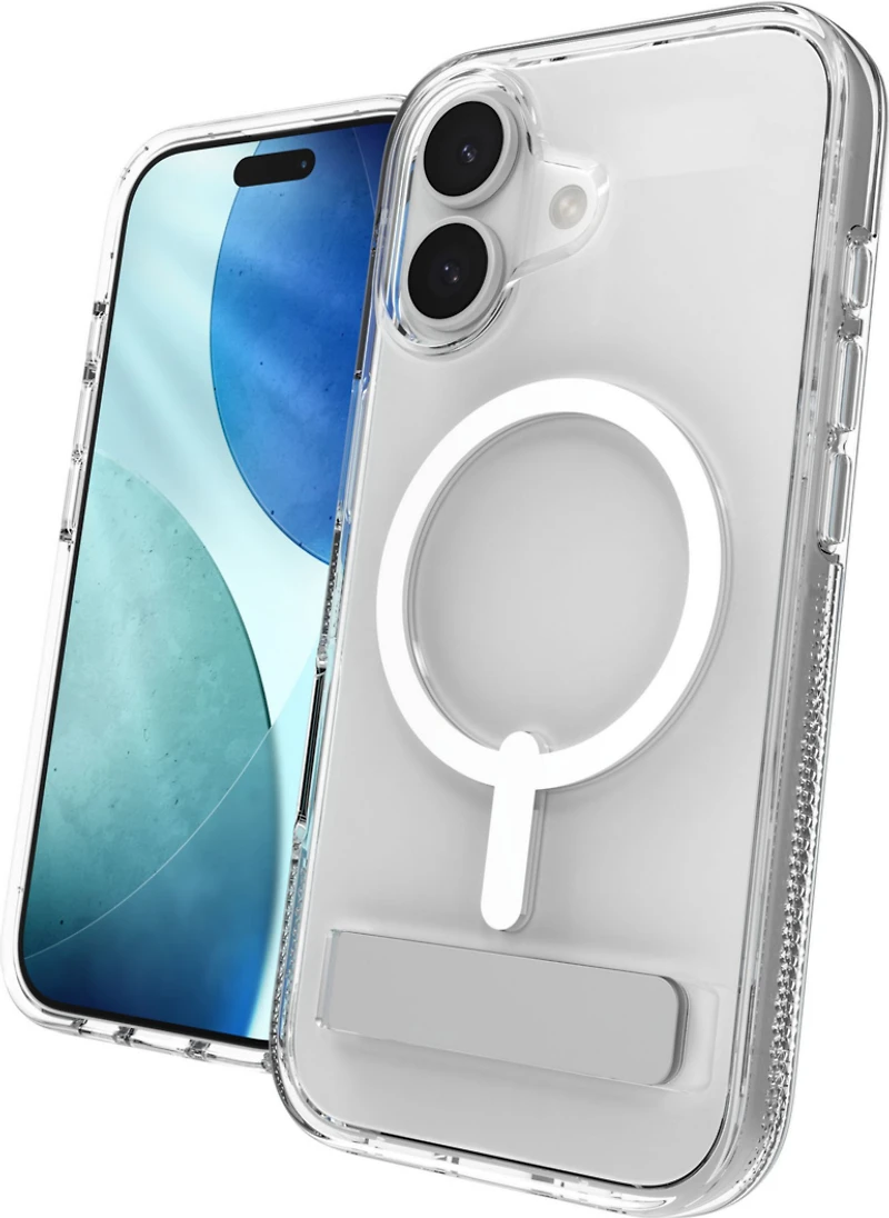 ZAGG - Crystal Palace Snap Case with Kickstand for Apple iPhone 17 - Clear