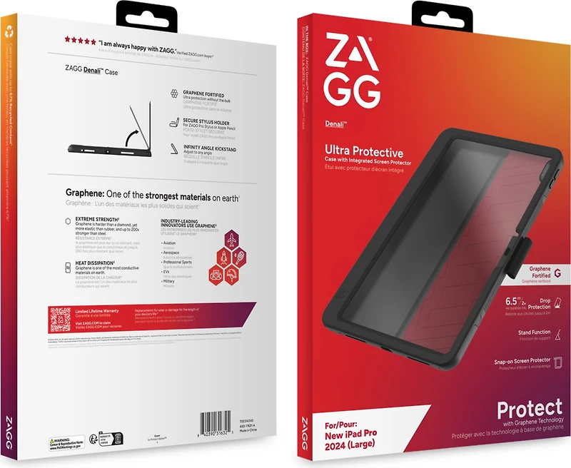 iPad Pro 13 2024 ZAGG Graphene Denali Case - Black