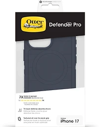 OtterBox Étui Defender Pro MagSafe avec Contrôle de la Caméra Riverside (Bleu) pour iPhone 17