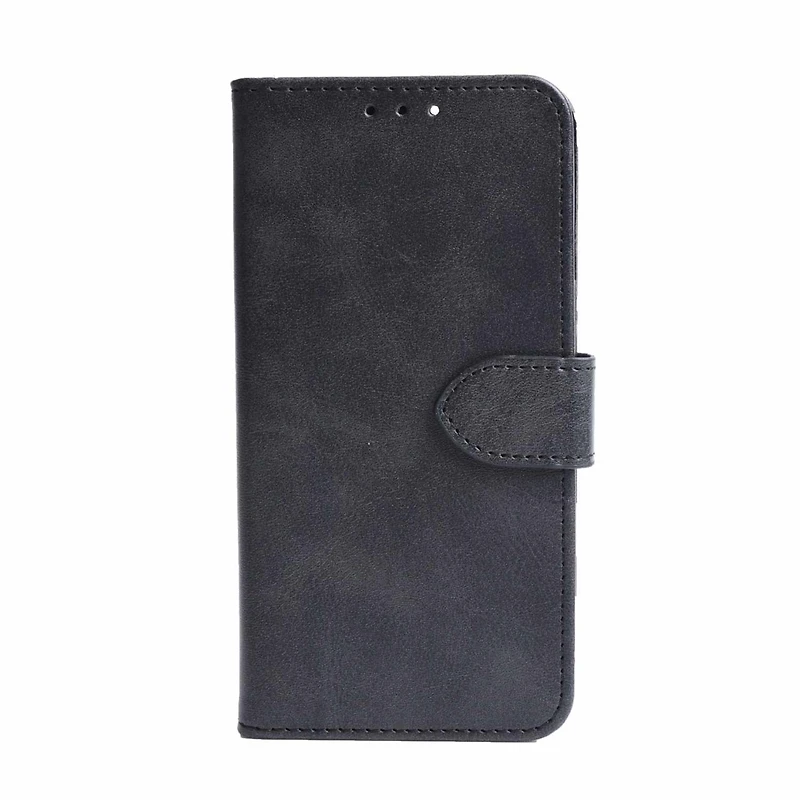 Blu Element - Vegan Leather Folio Wallet Case Black for iPhone 16e/15/14/13