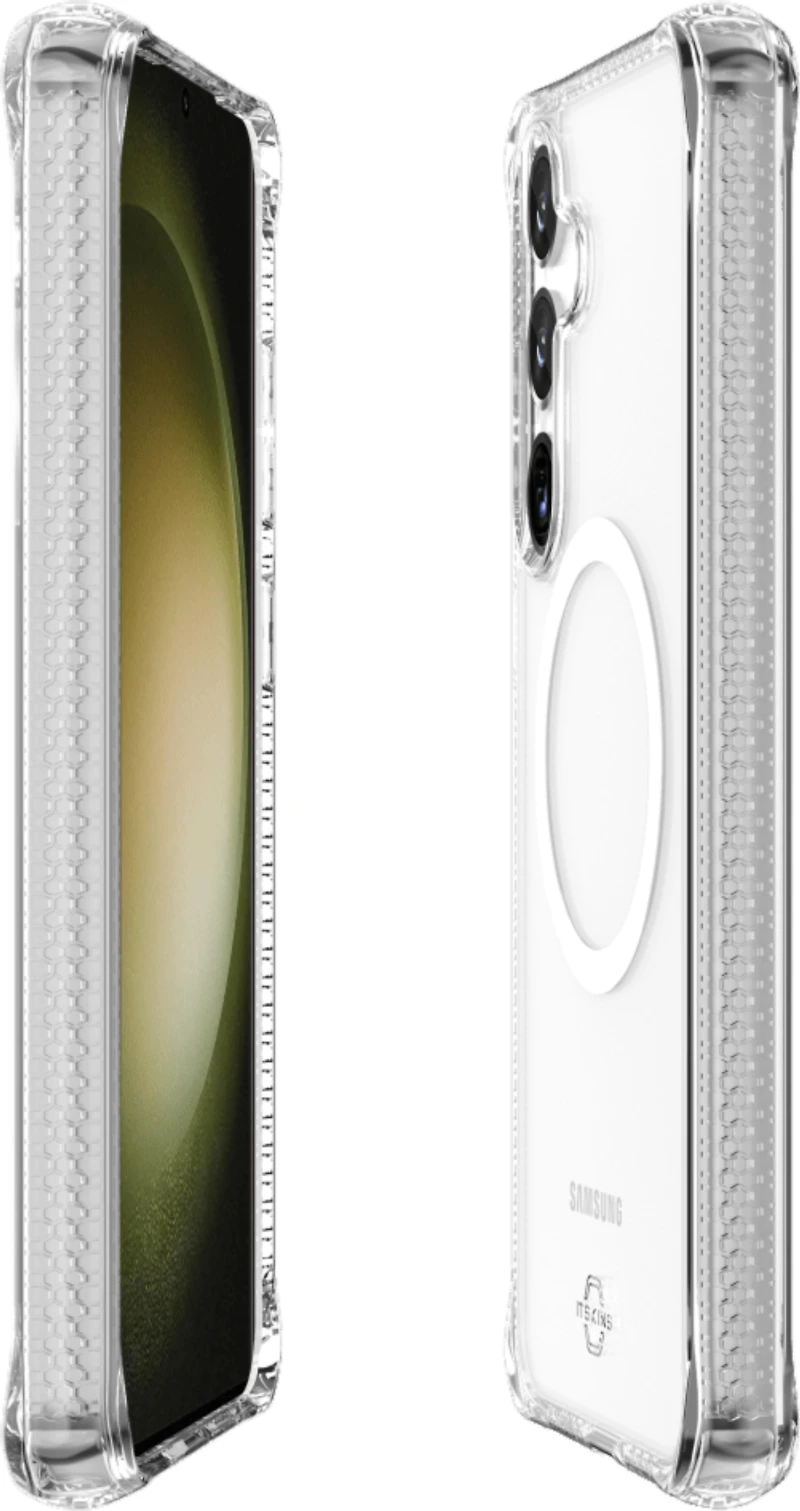 ITSKINS SGZRHMACRTRSP Étui Hybrid_R Clear Compatible avec MagSafe Transparent pour Samsung Galaxy S25