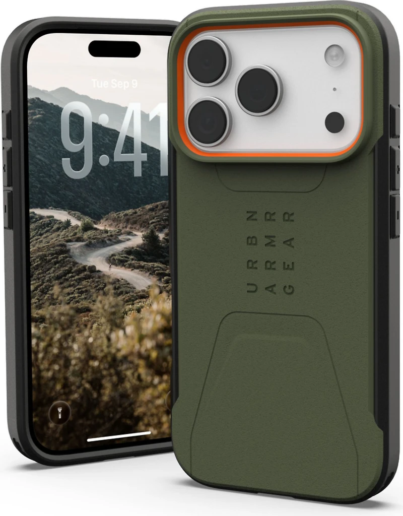 Urban Armor Gear (UAG) - Civilian MagSafe Case for Apple iPhone 17 Pro - Olive and Orange