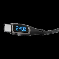 Câble de charge rapide numérique DigiWATT 240 W USB-C vers USB-C Naztech de pieds avec affichage d'alimentation LED