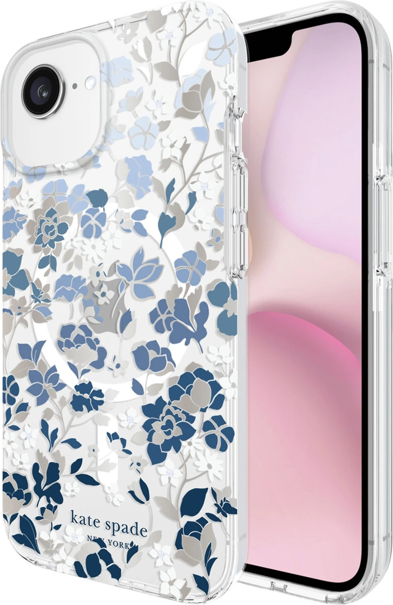 iPhone 16e/15/14/13  Kate Spade Protective Prints MagSafe Case - Flowerbed Blue