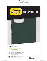 OtterBox Étui Defender Pro MagSafe avec Contrôle de la Caméra Coopersmith (Vert) pour iPhone 17