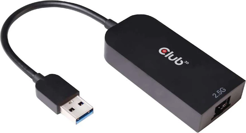 Club3D - USB 3.1 Gen 1 to RJ45 2.5GB Ethernet Adapter - Black