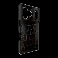 iPhone 17 Pro FLAUNT Square Faux Leather MagSafe Case - Black Crocodile