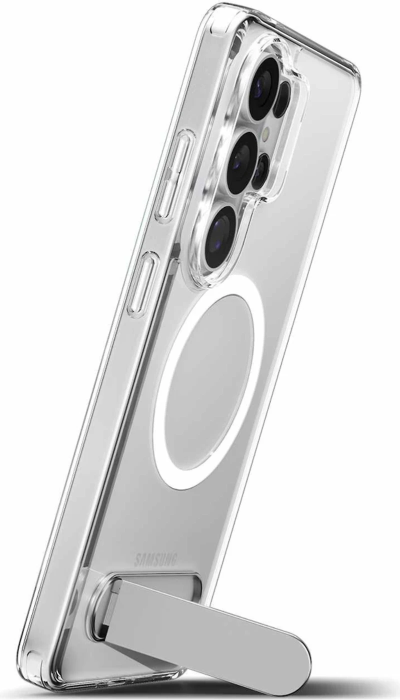 Spigen - Étui Slim Armor Essential S avec aimants, blanc transparent, pour Samsung Galaxy S26 Ultra