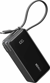 Anker - Fusion 10000 mAh Power Battery Black with Built-in Lightning Cable