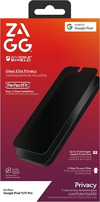 Google Pixel 11/11 Pro ZAGG InvisibleShield Glass Elite Privacy Screen Protector