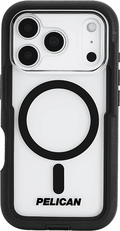 Pelican - Étui MagSafe Voyager avec étui pour Apple iPhone 17 Pro - Noir et transparent