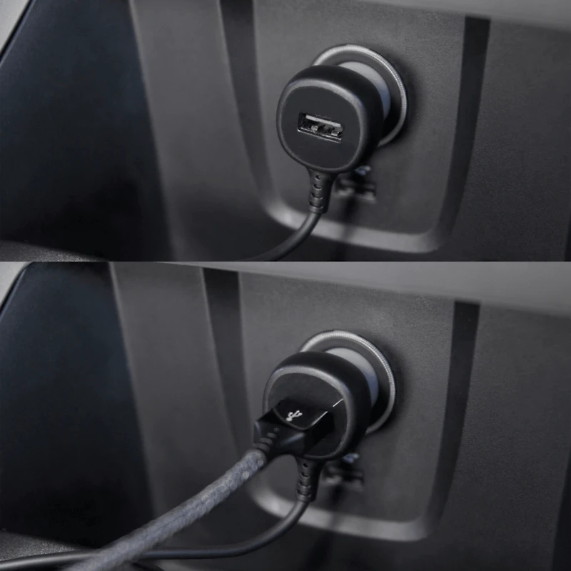 Ventev - 12W USB-A Car Charger with attached 15W USB-C Cord - Dark Gray