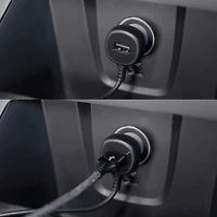 Ventev - 12W USB-A Car Charger with attached 15W USB-C Cord - Dark Gray