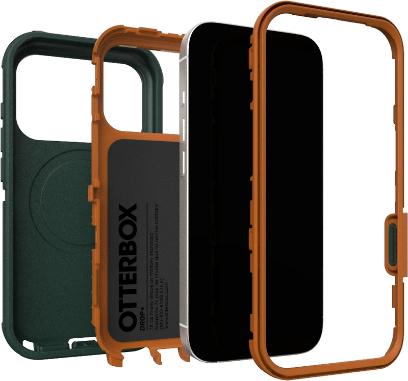 OtterBox - Defender Pro MagSafe Case w/Camera Control Coopersmith (Green) for iPhone 17 Pro