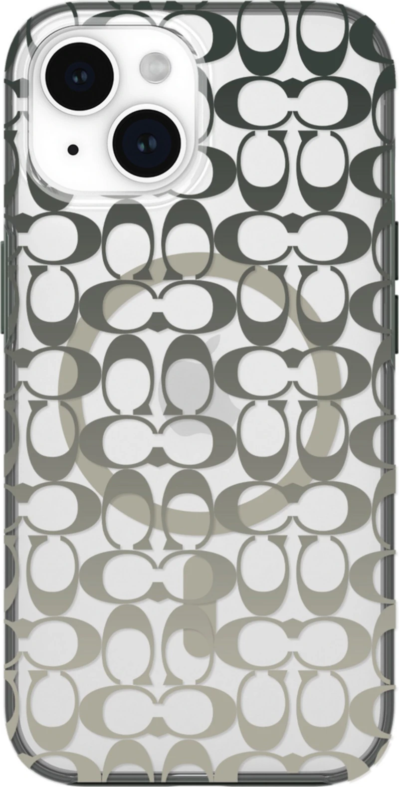 iPhone 15/14/13 Coach Protective Signature C Case w/Magsafe - Ombre Deep Forest