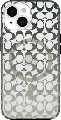 iPhone 15/14/13 Coach Protective Signature C Case w/Magsafe - Ombre Deep Forest