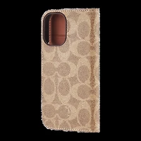 iPhone 16 Coach Folio Signature C Case - Tan
