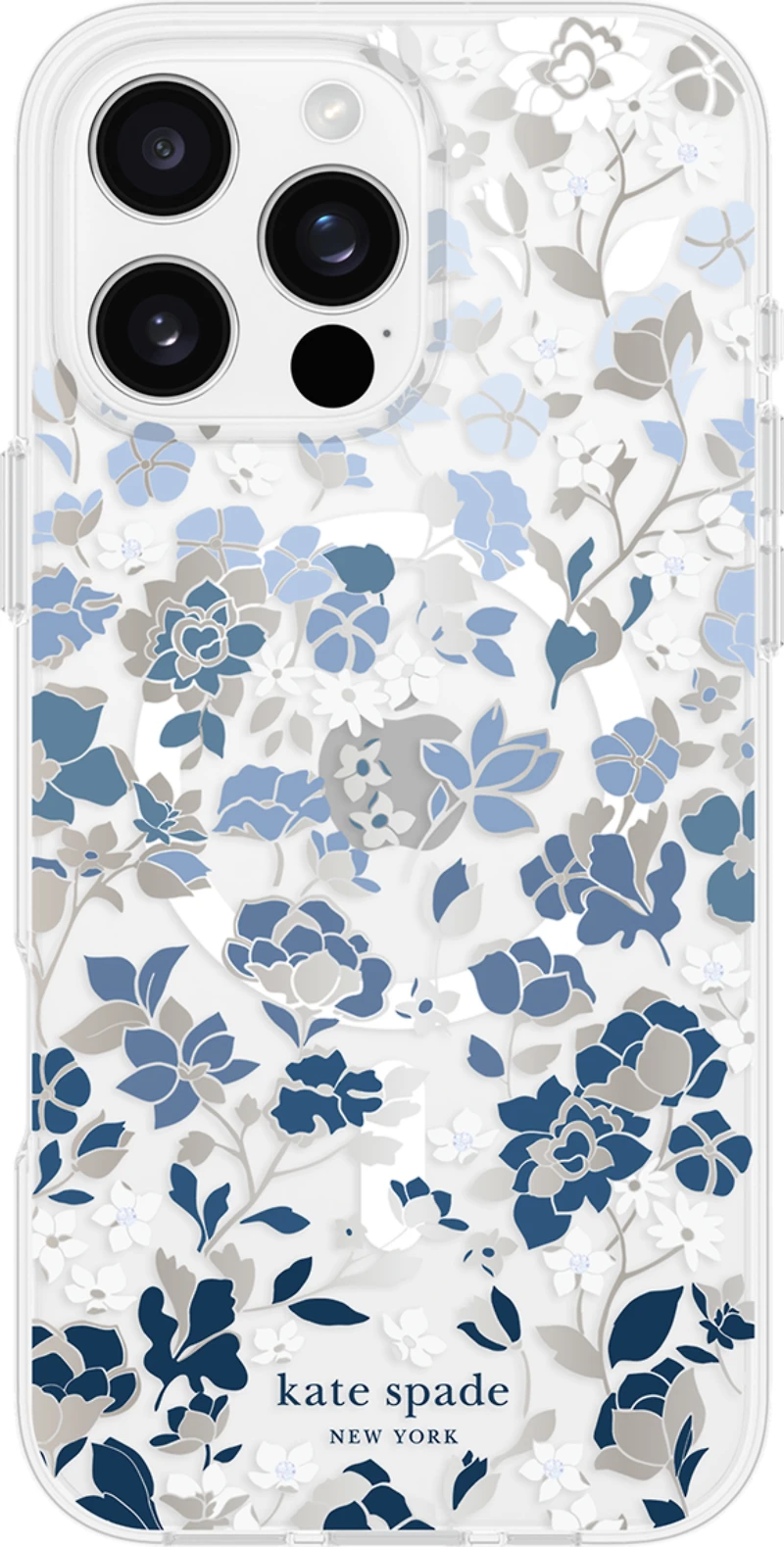iPhone 16 Pro Max Kate Spade Protective Prints MagSafe Case - Flowerbed Blue