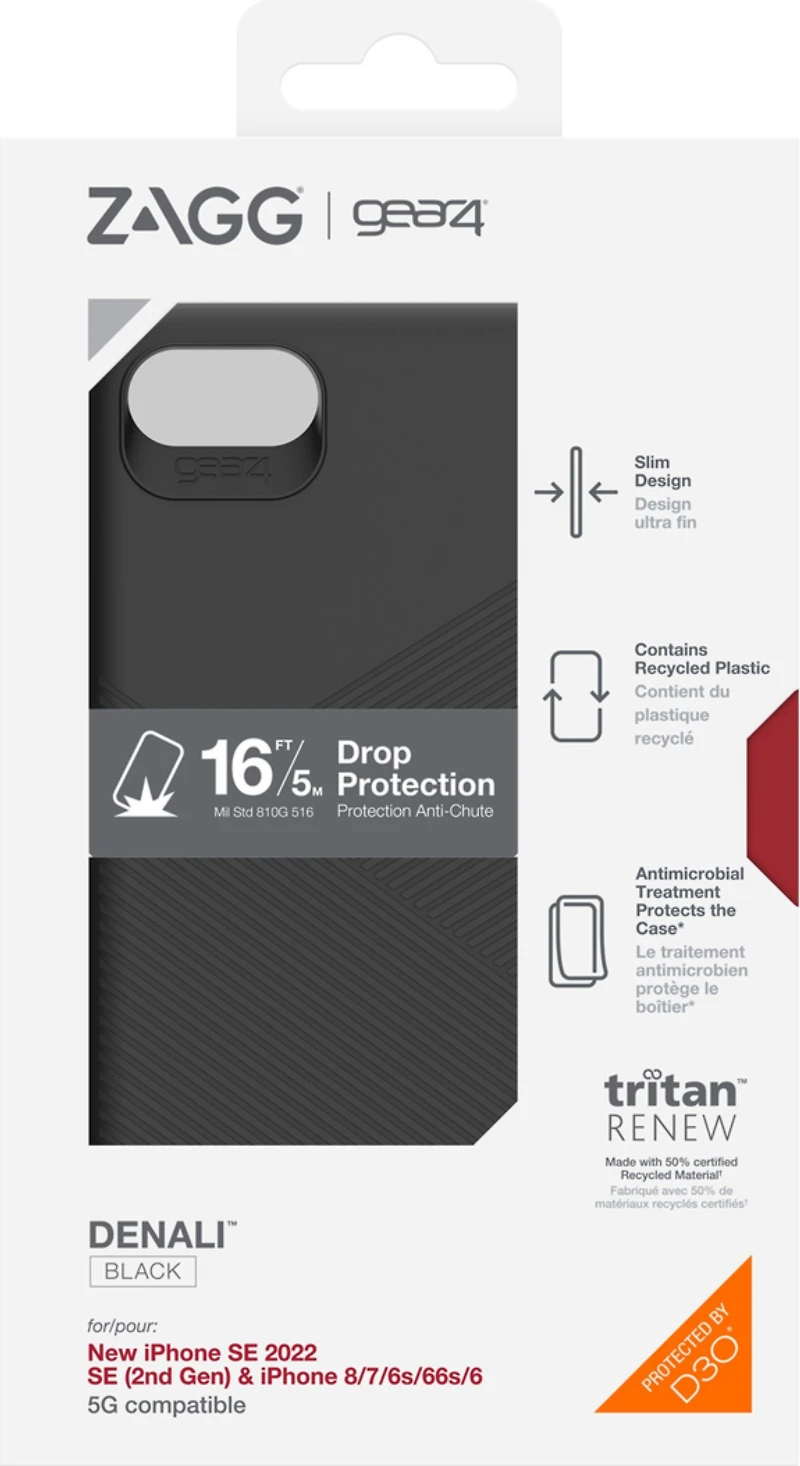 GEAR4 - iPhone SE (2022/2020)/8 D3O Denali Case - Black