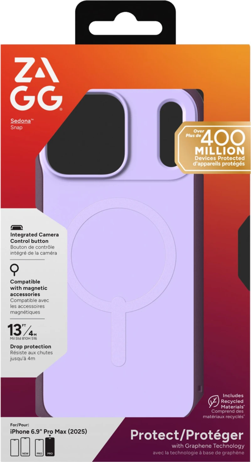 iPhone 17 Pro Max ZAGG Graphene Sedona Snap Case - Dusty Grape