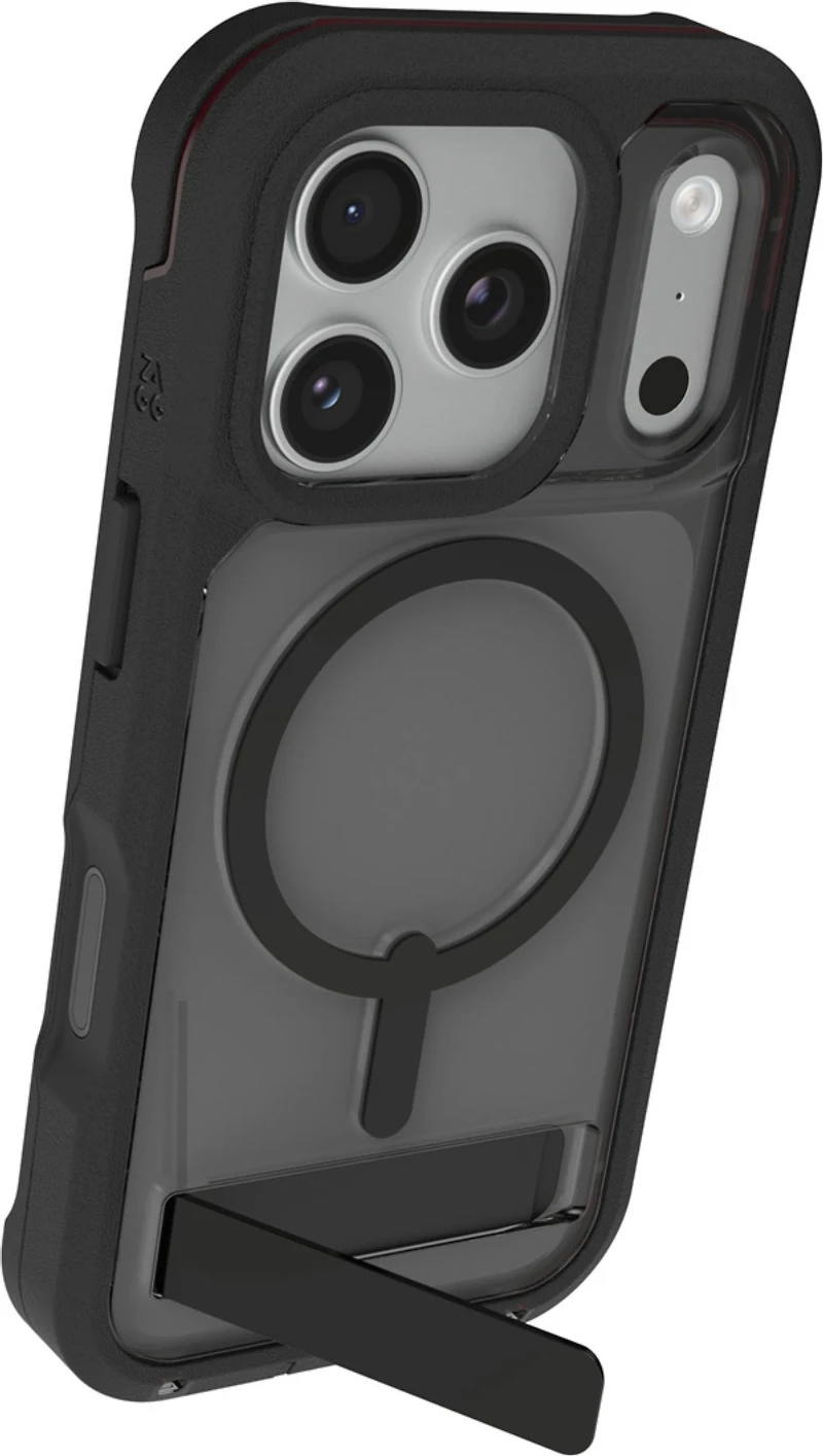 ZAGG - Rainier Snap MagSafe Case with Kickstand for Apple iPhone 17 Pro - Smoke Black