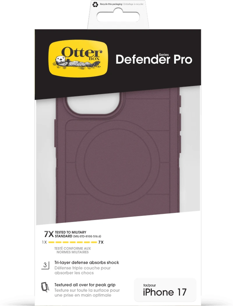 OtterBox Étui Defender Pro MagSafe avec Contrôle de la Caméra Trailhead (Violet) pour iPhone 17