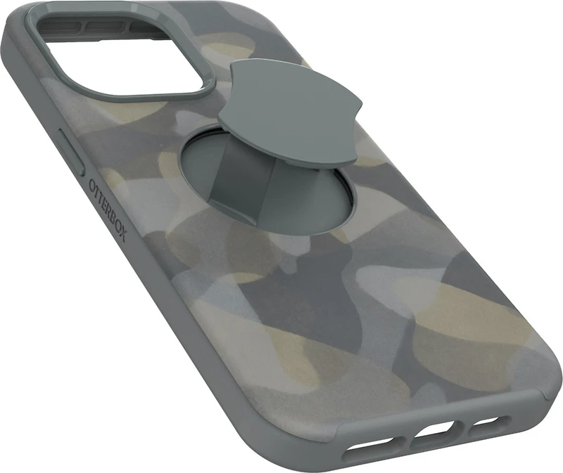 iPhone 15 Pro Max Otterbox OtterGrip Symmetry w/ MagSafe Series Case - Grey (Iron Camo)