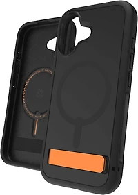 iPhone 17 ZAGG Graphene Sedona Snap Kickstand Case - Flood Black/Orange