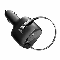 Belkin - BoostCharge Retractable Car Charger 75W Black