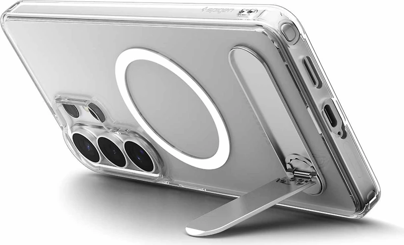 Spigen - Étui Slim Armor Essential S avec aimants, blanc transparent, pour Samsung Galaxy S26 Ultra