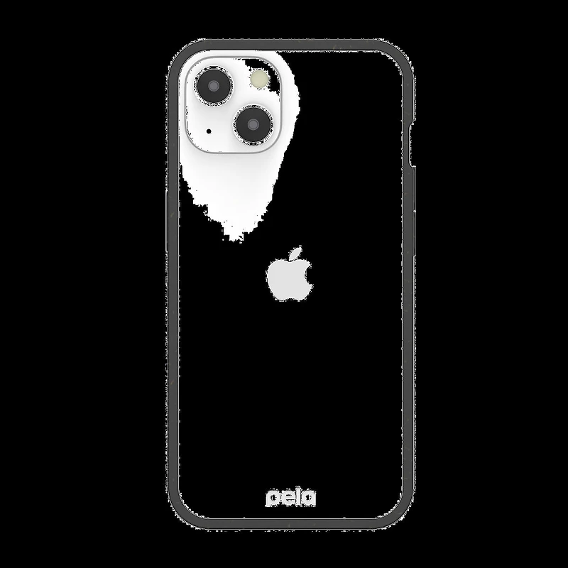 Pela étui protecteur écolo compostable - iPhone 13, transparent/noir