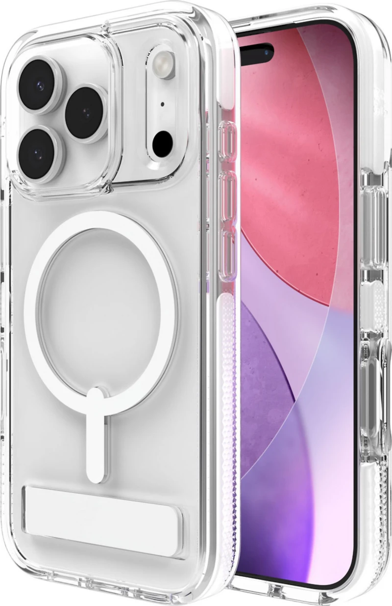 ZAGG - Santa Cruz Snap MagSafe Case with Kickstand for Apple iPhone 17 Pro - White