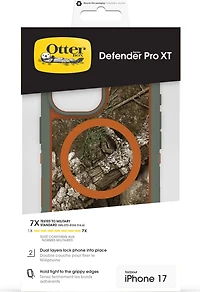 OtterBox 7798412 Étui Defender Pro XT Clear MagSafe avec Contrôle de la CaméraRealtree Apx (Vert) pour iPhone 17