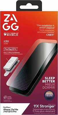 ZAGG 200121832 Protecteur D'écran InvisibleShield Glass XTR5 pour iPhone 17e/16e/14/13 Pro/13