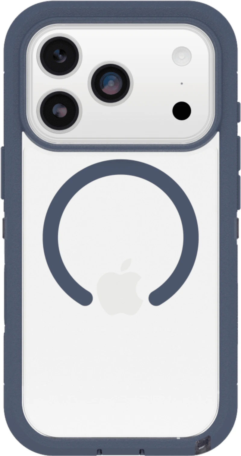 OtterBox 7798458 Étui Defender Pro XT Clear MagSafe avec Contrôle de la Caméra Bootcut (Bleu) pour iPhone 17 Pro