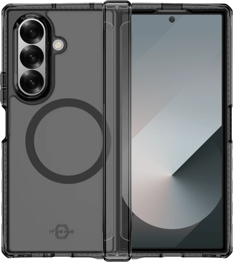 ITSKINS - Hybrid_R Clear Hinge MagSafe Case for Samsung Galaxy Z Fold7 - Smoke And Transparent