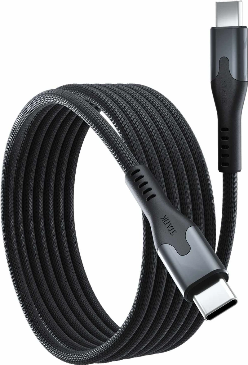 Blu Element - SelfCoil Magnetic Cable USB-C to USB-C 6ft 100W Black