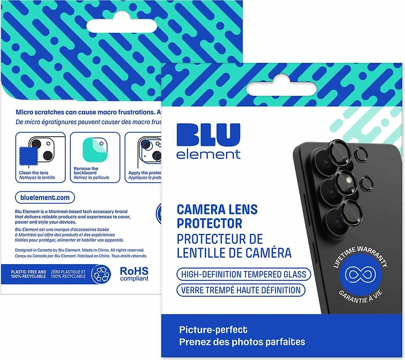 Blu Element BELPS26U Protecteur D'objectif en Aluminium 1 par 1 Noir pour Samsung Galaxy S26 Ultra
