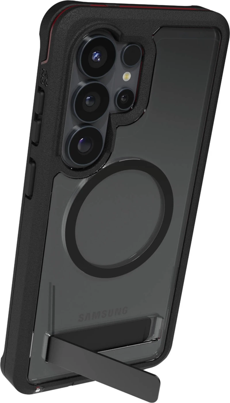 ZAGG - Rainier Snap Case with Kickstand for Samsung Galaxy S26 Ultra - Smoke Black